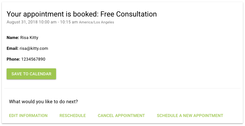 Your appointment is booked free consultation