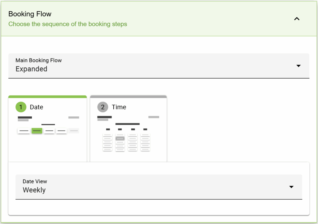 Booking flow tab within the appointment type settings 