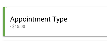 dash before the payment amount and appointment duration hidden