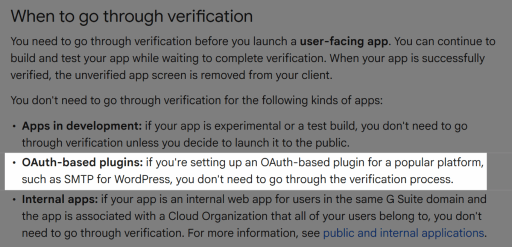 Screenshot depicting that the app doesn't require verification.