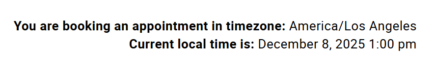 Timezone displays when a timezone mismatch is detected