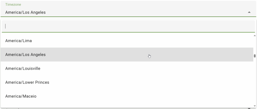 SSA timezone settings