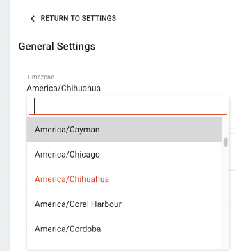 SSA timezone settings
