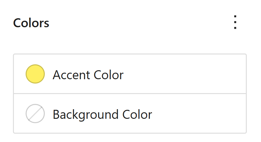 Changing the colors