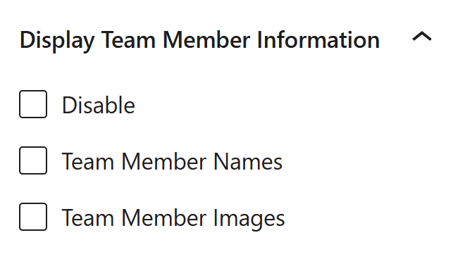 Displaying information about the Team Member names and images assigned to the appointment in the upcoming appointments module block editor.