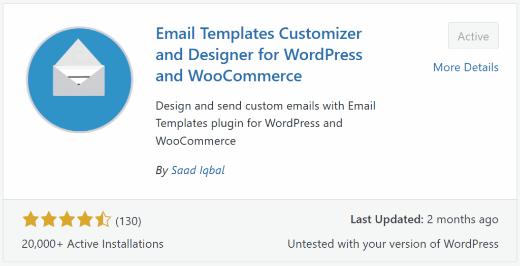 Installing the Email Templates plugin in the WordPress Plugin directory
