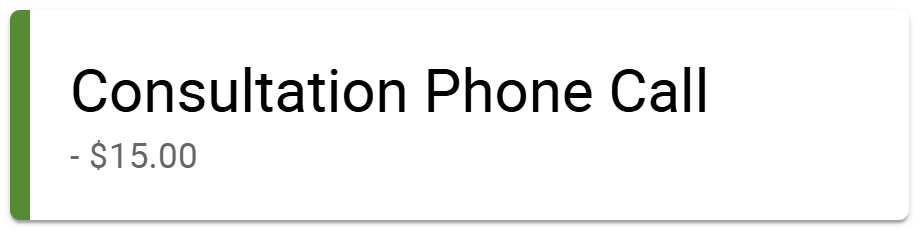dash before the payment amount and appointment duration hidden