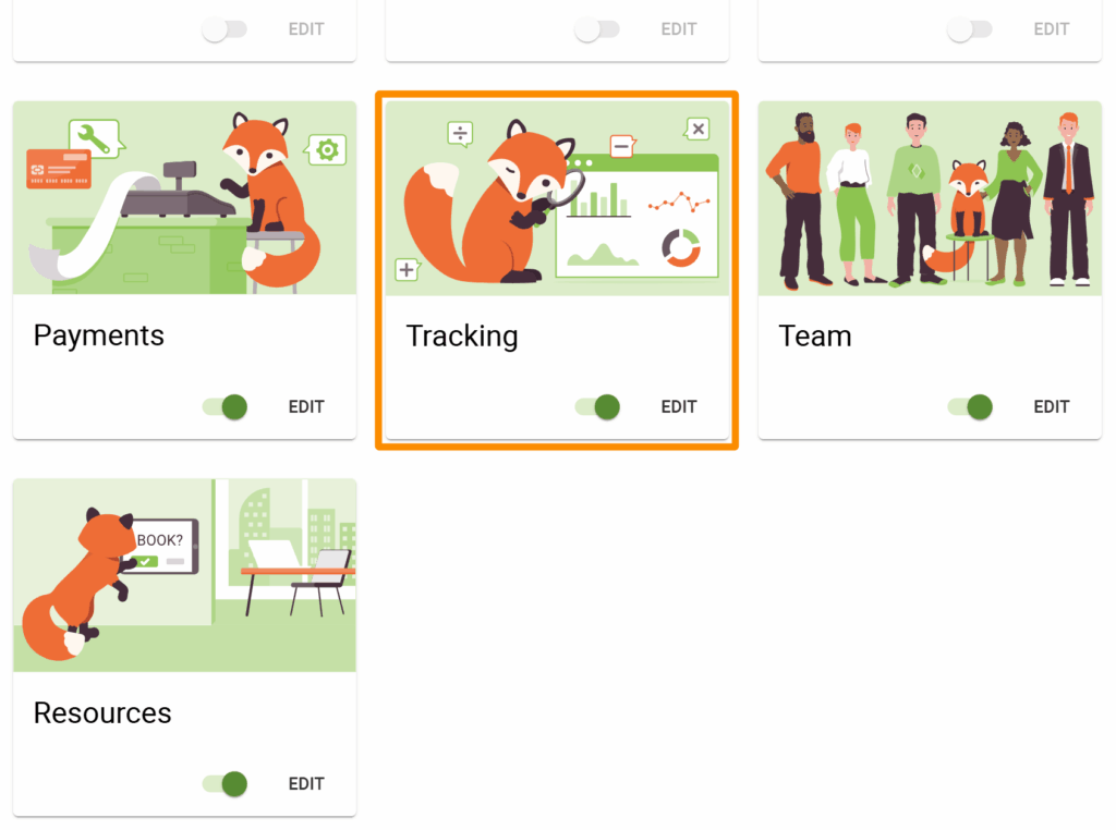 Tracking feature on the settings page of SSA.