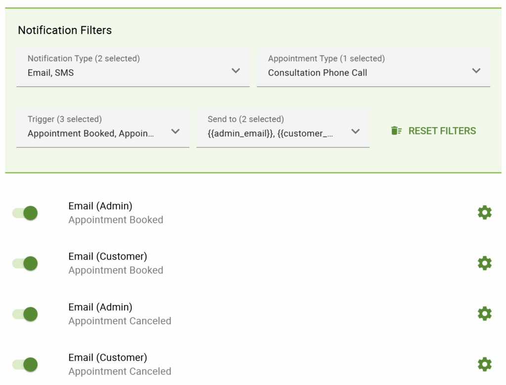Notifications that can be modified, edited, filtered, and viewed.