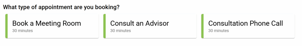 Appointment Types depicted in three columns.