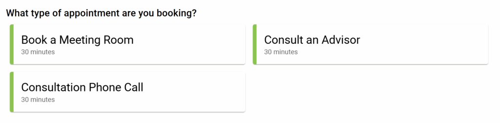 Appointment Types depicted in two columns.