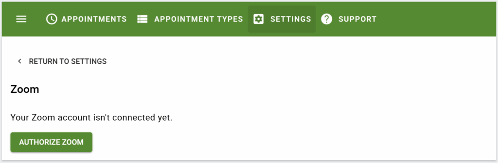 Authorize Zoom connection in SSA.