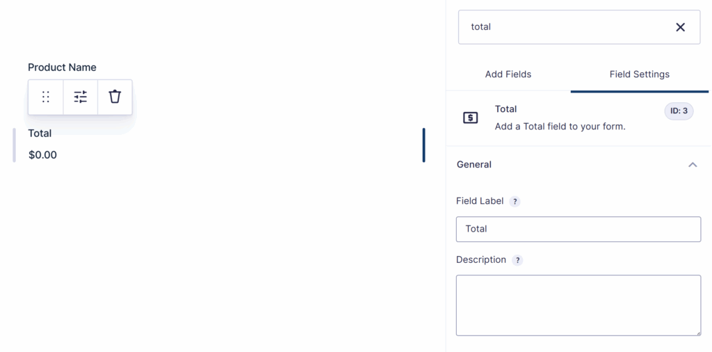 Add the Total field at the bottom so that the final total is calculated via it.