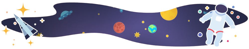 astronaut in outer space banner