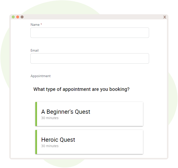 Add in the Name, Email, and Appointment Fields within Formidable Forms Appointment Booking
