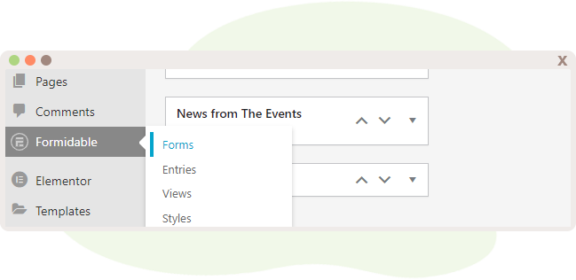 Select Forms within the WP-Admin Dashboard under Formidable