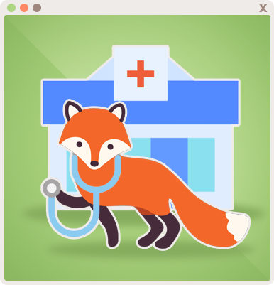 Foxy is ready to check in patients and provide health checkups!