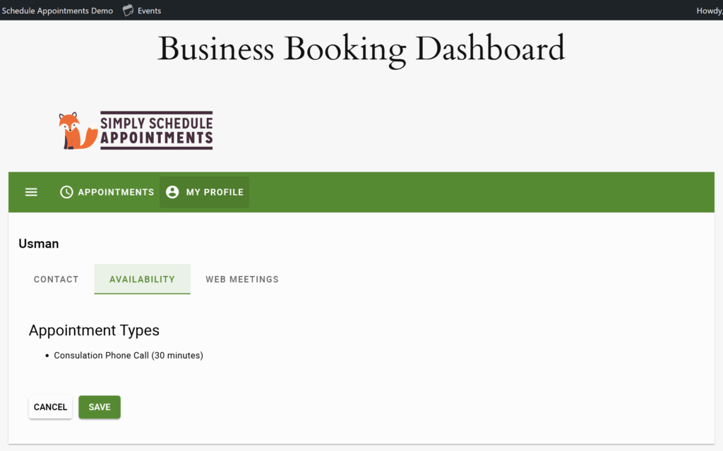 The SSA dashboard is embedded on a Team Member's profile page.