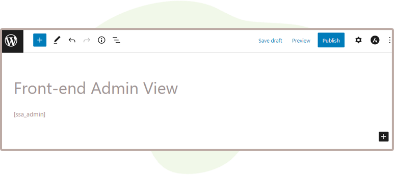 ssa_admin shortcode being used