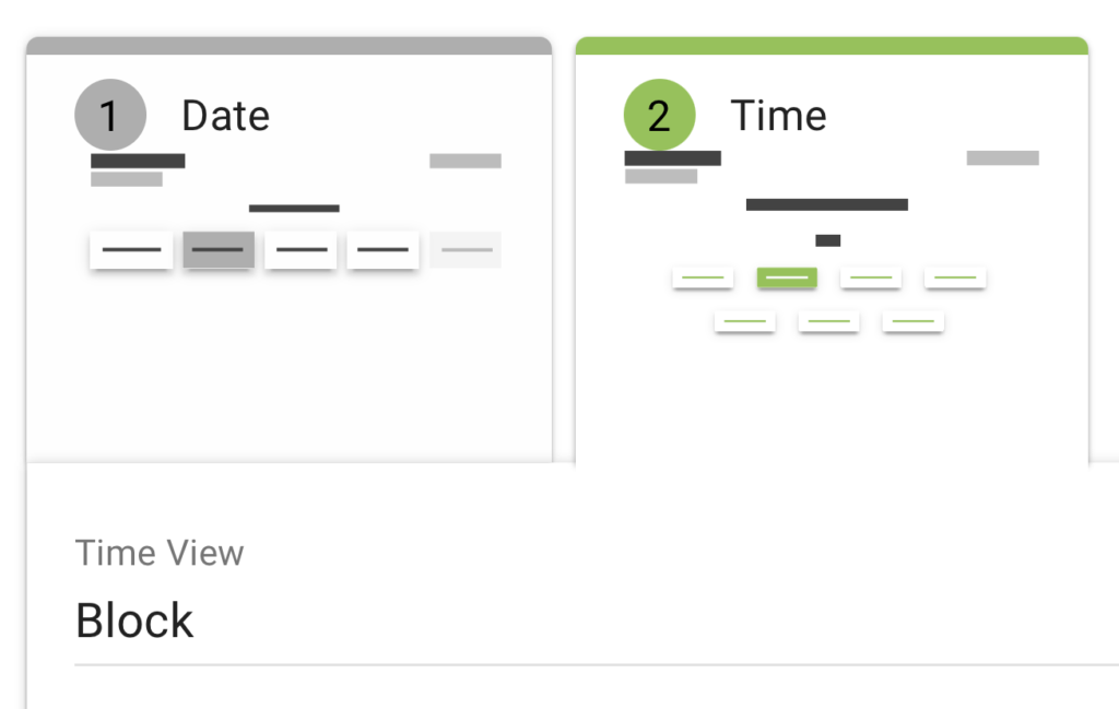 Block Time View Setting Interface.