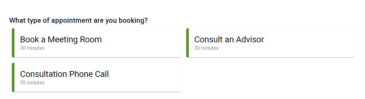 Appointment Types depicted in two columns.