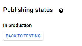 Publishing Status of the App is In Production.