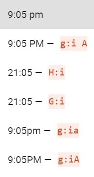 Using the time format dropdown in the General Settings